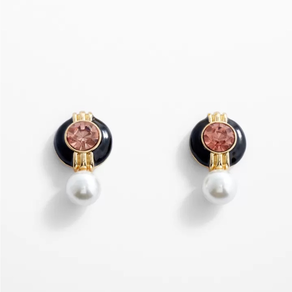 Mango Gold and Black Pearl Drop Earrings